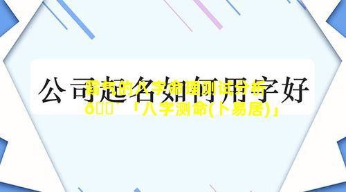 霸气的八字命理测试分析 🐴 「八字测命(卜易居)」